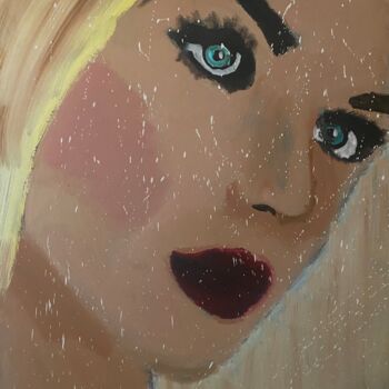 Peinture intitulée "La blonde au yeux b…" par Jayfray, Œuvre d'art originale, Acrylique Monté sur Châssis en bois