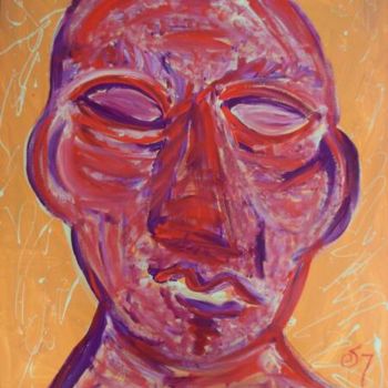 Peinture intitulée ""Red-Faced"" par Jay Swafford, Œuvre d'art originale