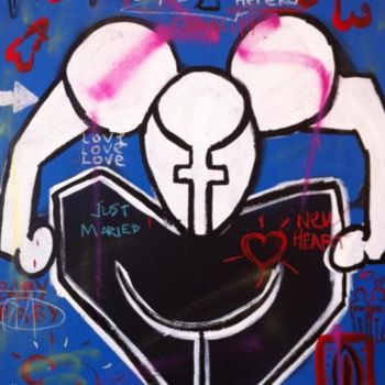 Painting titled "Mickey pour tous" by Jazzu, Original Artwork