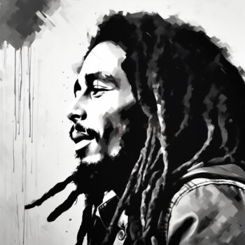 数字艺术 标题为“Drawing Bob Marley” 由Jb_ Joaofranca, 原创艺术品, 墨
