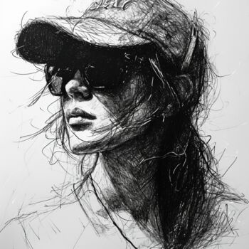 Digitale Kunst getiteld "Drawing Woman" door Jb_ Joaofranca, Origineel Kunstwerk, Inkt