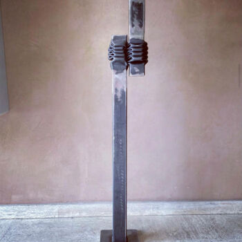 Sculpture titled "1K2" by Joel Bostaetter, Original Artwork, Metals