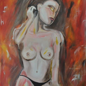 Painting titled "La petite culotte n…" by Jonathan Besson, Original Artwork, Acrylic Mounted on Wood Stretcher frame