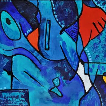 "Presque Bleu" başlıklı Tablo Joël Boutteville tarafından, Orijinal sanat, Akrilik