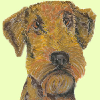 Рисунок под названием ""Welsh Terrier " A…" - Jb Studio, Подлинное произведение искусства, Древесный уголь