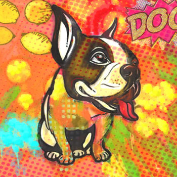 Arts numériques intitulée "“Pop Art Dog "A Lim…" par Jb Studio, Œuvre d'art originale