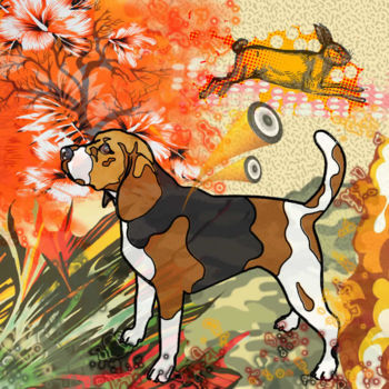 Digitale Kunst mit dem Titel ""Beagle " A Limited…" von Jb Studio, Original-Kunstwerk