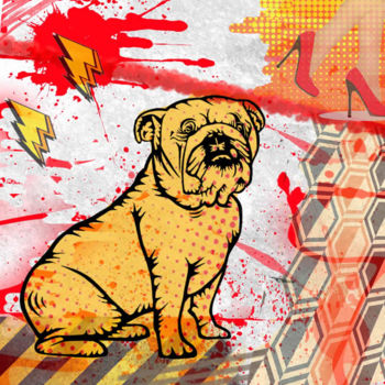 Digitale Kunst mit dem Titel ""French Bulldog " A…" von Jb Studio, Original-Kunstwerk, Digitale Malerei