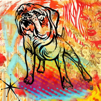 Printmaking titled "French Bulldog A Li…" by Jb Studio, Original Artwork, Digital Print