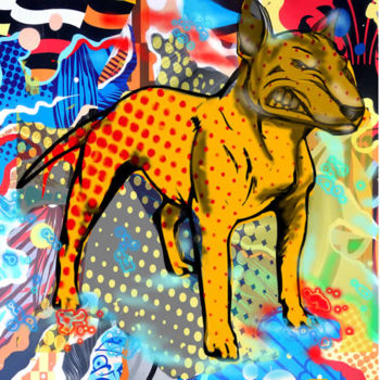 Digitale Kunst getiteld "Bull Terrier A Limi…" door Jb Studio, Origineel Kunstwerk, Digitaal Schilderwerk