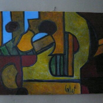 Painting titled "Equivalence" by Jc Colliot, Original Artwork, Oil Mounted on Wood Stretcher frame