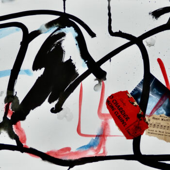 Schilderij getiteld "MUSIC - MUSIQUE 4" door Jc Nicolai / Ialokinne, Origineel Kunstwerk, Inkt