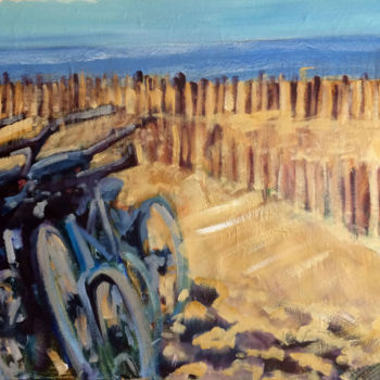 Peinture intitulée "La plage" par Jean-Claude Perrin, Œuvre d'art originale, Huile
