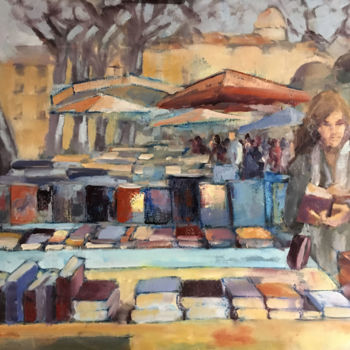 Pintura titulada "Le marché aux lires" por Jean-Claude Perrin, Obra de arte original, Oleo
