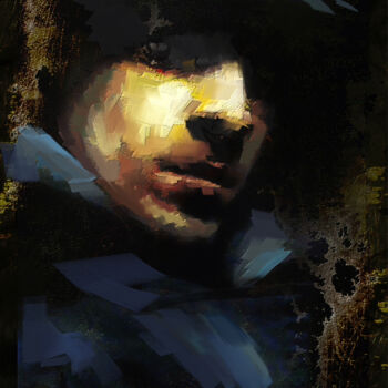 Digital Arts titled "homme dans l ombre" by Jc Piquet, Original Artwork, Digital Painting