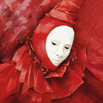 Digitale Kunst getiteld "carnaval mask" door Jc Piquet, Origineel Kunstwerk, Digitaal Schilderwerk