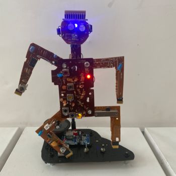 Sculpture intitulée "Robot "Danseur 2"" par Jc7, Œuvre d'art originale, Métaux