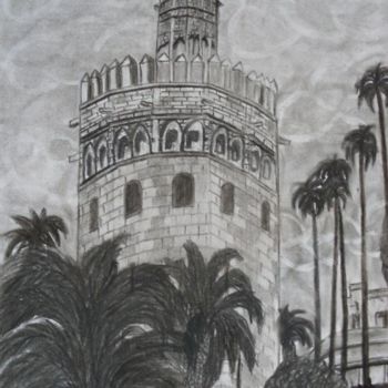 Dibujo titulada "Torre del Oro" por Jcaelles, Obra de arte original, Otro
