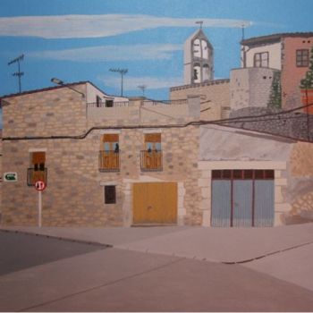 Pintura intitulada "El Castell . Vinaixa" por Jcaelles, Obras de arte originais, Óleo