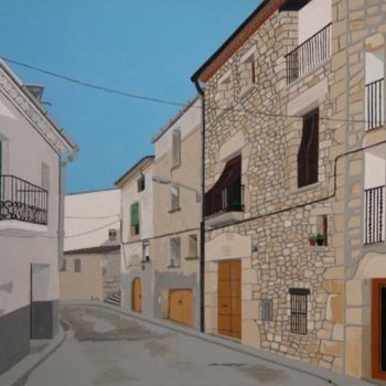 Pintura intitulada "Calle - Pobla de Ce…" por Jcaelles, Obras de arte originais, Óleo