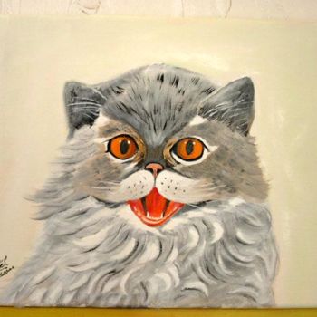 Painting titled "Chaton" by Joël Cariou, Original Artwork