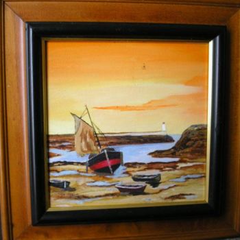 Painting titled "bateau" by Joël Cariou, Original Artwork