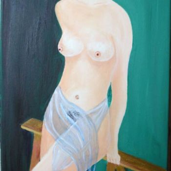 Painting titled "Femme nue" by Joël Cariou, Original Artwork, Oil