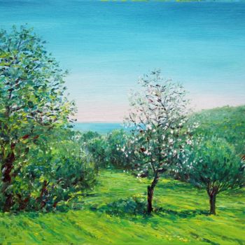 Painting titled "Landscape-in-Azinhe…" by José A Cavaco, Original Artwork, Oil