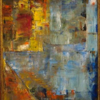 Painting titled "Le canal" by Jean-Claude Chatain, Original Artwork, Oil