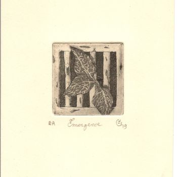 Printmaking titled "Emergence" by Jean-Christophe Sylvos, Original Artwork, Engraving