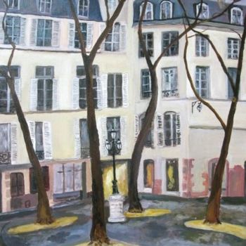 Pintura intitulada "place-de-furstember…" por Jean Charles Coffin, Obras de arte originais, Óleo