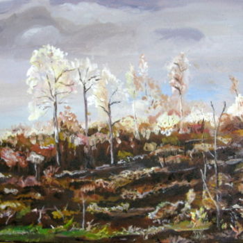 Painting titled "bois-blanc" by Jean Charles Coffin, Original Artwork, Oil