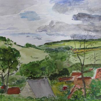 Peinture intitulée "bourgogne-1999" par Jean Charles Coffin, Œuvre d'art originale, Aquarelle