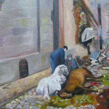 「Les chevaux qu'on a…」というタイトルの絵画 Jean Charles Coffinによって, オリジナルのアートワーク, オイル