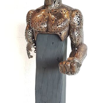 Sculpture intitulée "La revanche de Mino…" par Jean-Christophe Cronel (JC Cronel), Œuvre d'art originale, Fil de fer