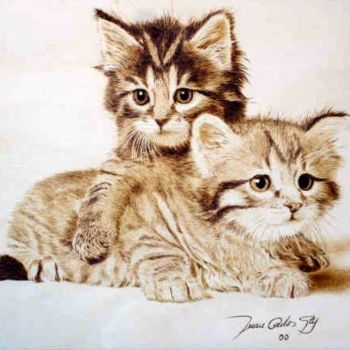 Artigianato intitolato "Gatos" da Juan Carlos Gonzalez, Opera d'arte originale