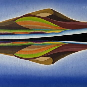 Malerei mit dem Titel "Lake George" von Jchadima, Original-Kunstwerk, Öl Auf Keilrahmen aus Holz montiert