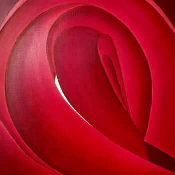 Peinture intitulée "Rouge pérylène 2" par Jchadima, Œuvre d'art originale, Huile Monté sur Châssis en bois