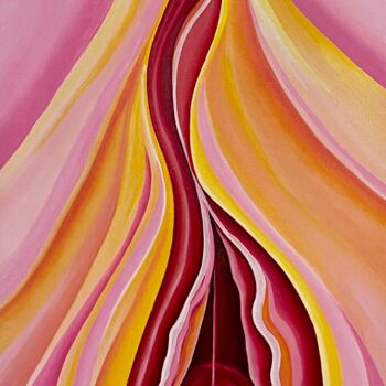 Картина под названием "Parrot Tulip" - Jchadima, Подлинное произведение искусства, Масло Установлен на Деревянная рама для н…