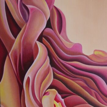 Painting titled "Pink Coral Great Ba…" by Jchadima, Original Artwork, Oil Mounted on Wood Stretcher frame