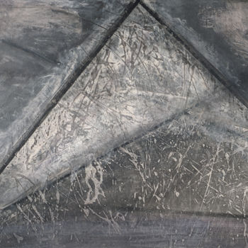 Drawing titled "palimpsest" by John Chan, Original Artwork, Charcoal Mounted on Wood Stretcher frame