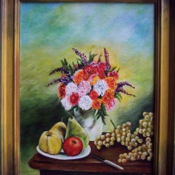 Painting titled "les fleurs" by Jean-Claude Lopez, Original Artwork