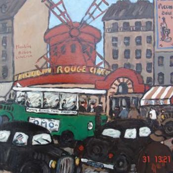 Painting titled "Moulin rouge" by Jean-Claude Maas, Original Artwork