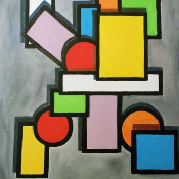 Peinture intitulée "rectangle jaune" par Jean-Christophe Malle, Œuvre d'art originale, Huile