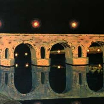 Malerei mit dem Titel "Pont romain" von Jacques Copp, Original-Kunstwerk