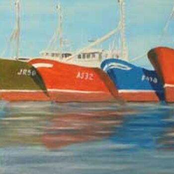 Malarstwo zatytułowany „Port de pêche” autorstwa Jacques Copp, Oryginalna praca