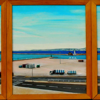 Peinture intitulée "La rade de Marseille" par Jean-Christophe Pazzottu, Œuvre d'art originale