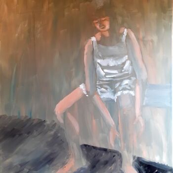 Peinture intitulée "Adolescente à la fr…" par Jean Christophe Ravier, Œuvre d'art originale, Huile