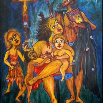 Malerei mit dem Titel "The Holy Family" von Jose Carlos Sarmento, Original-Kunstwerk