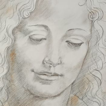 Drawing titled "Leonardo da Vinci…" by Jean Dufour, Original Artwork, Pencil